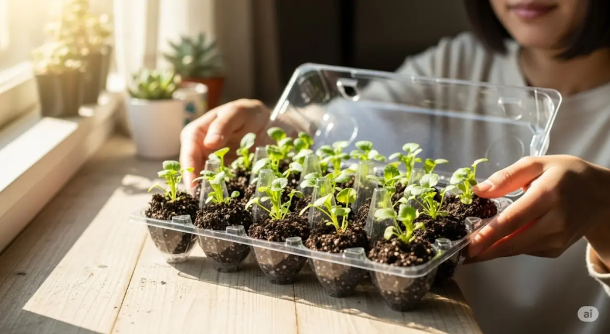 パンジーの種まき後に卵パックで管理する方法は？