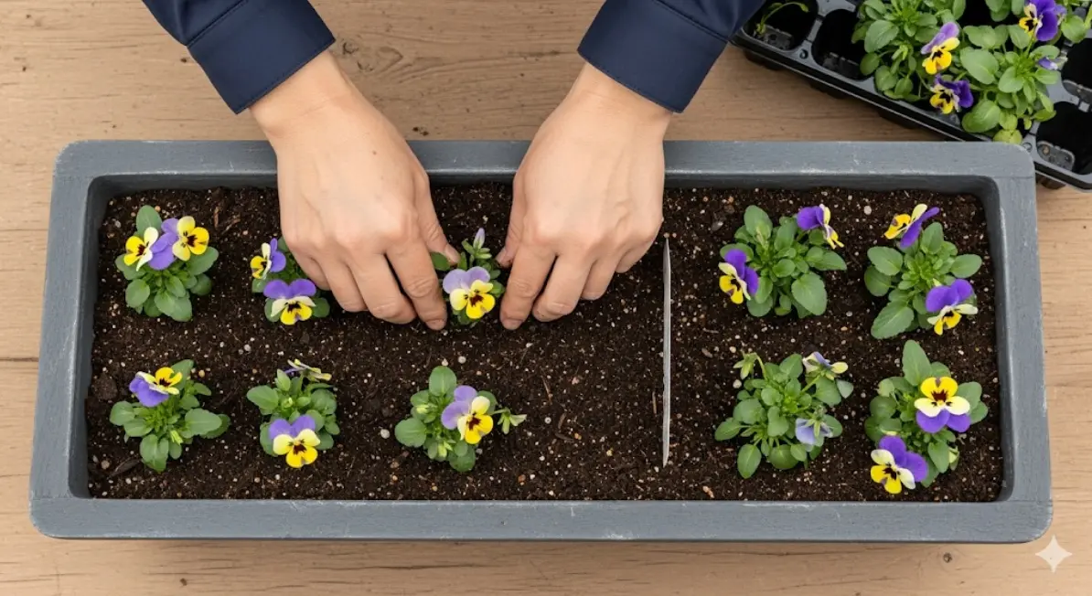 ビオラの寄せ植えをぎゅうぎゅうに！適切な寄せ植えの間隔はどのくらい？