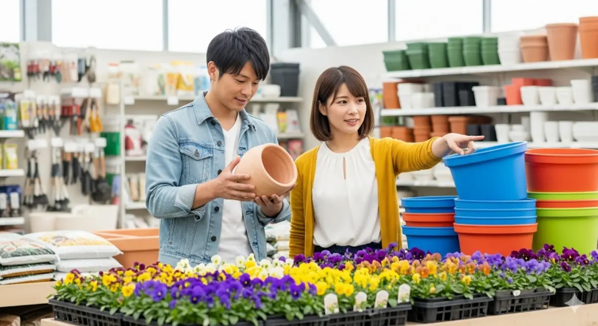 ビオラの寄せ植えをぎゅうぎゅうに！プランターの選び方とコツ