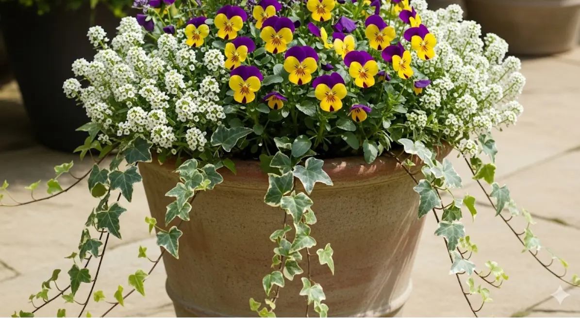 ビオラの寄せ植えをぎゅうぎゅうに！おしゃれでナチュラルな寄せ植えの組み合わせ