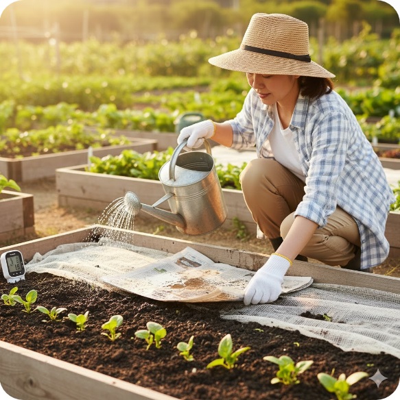 ほうれん草の種まきのコツは？乾燥を防ぐ種まき後の水やりと被覆