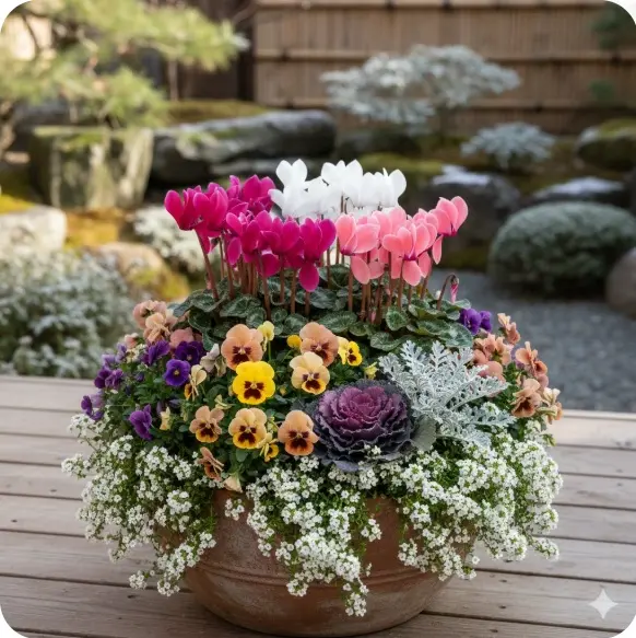 【ガーデンシクラメンの寄せ植え】おしゃれな組み合わせと管理のコツ