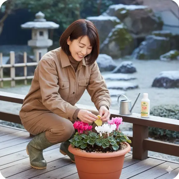ガーデンシクラメンの寄せ植えを長く楽しむ管理法