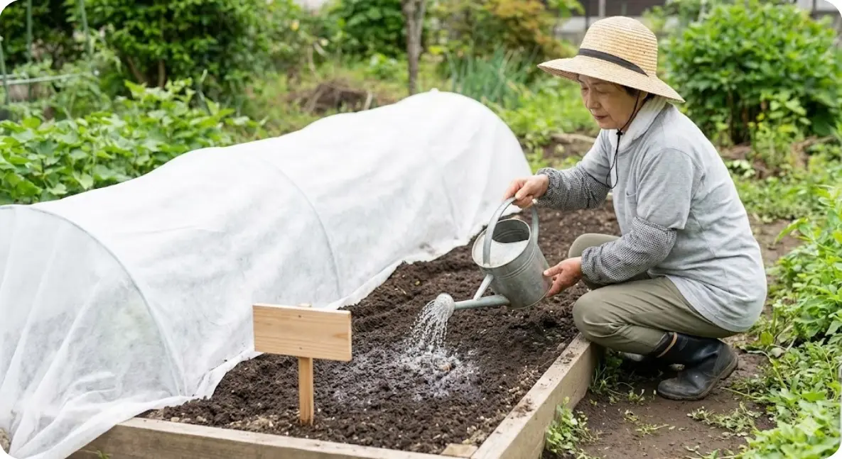 ほうれん草の種まきのコツは？乾燥を防ぐ種まき後の水やりと被覆