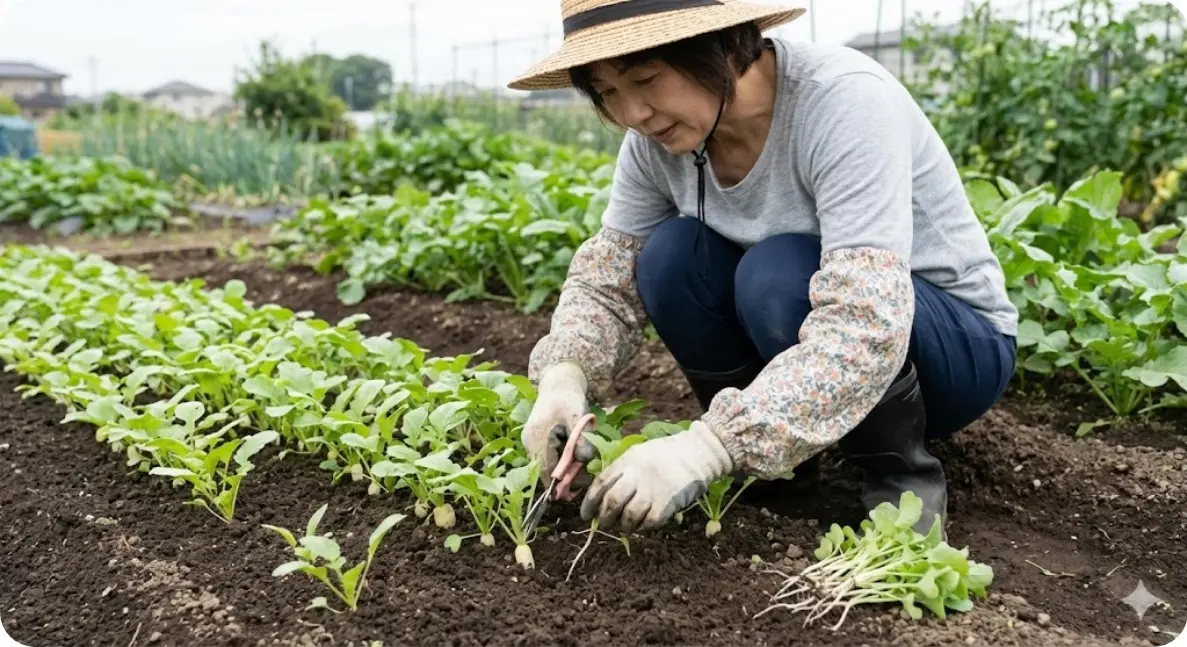 ほうれん草の種まきのコツは？徒長を防ぎ丈夫に育てる間引き作業