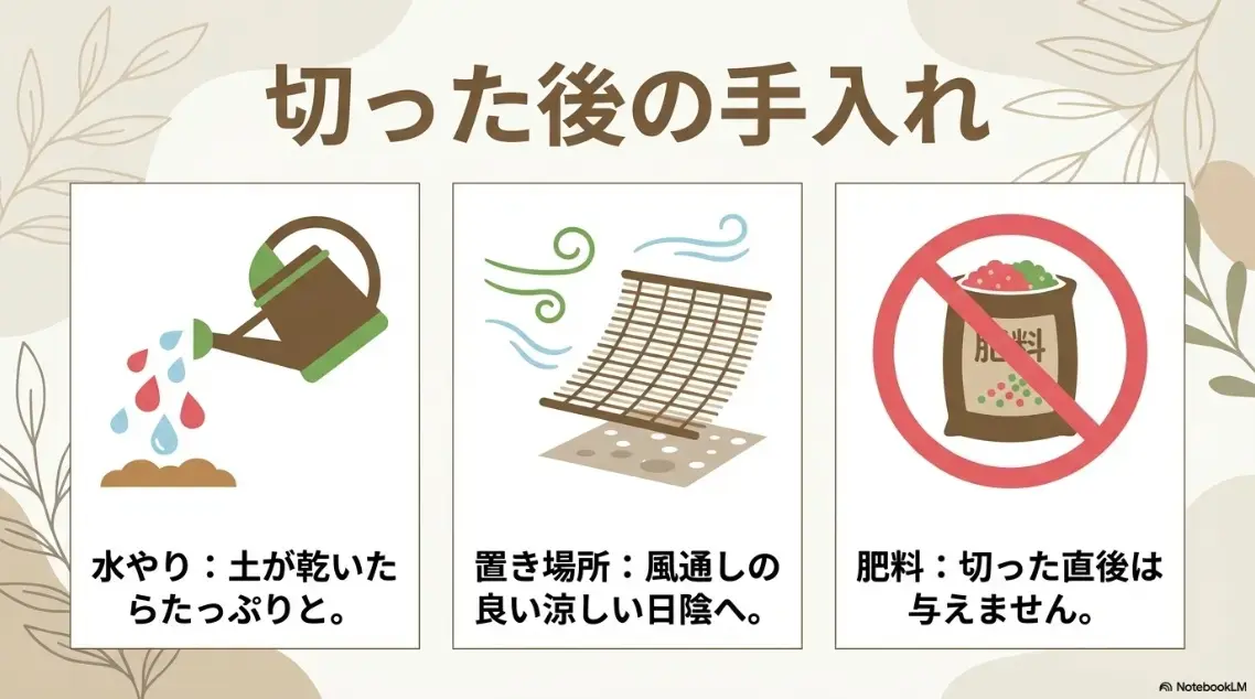 カーネーションを切り戻した後の水やりや肥料などの手入れ方法