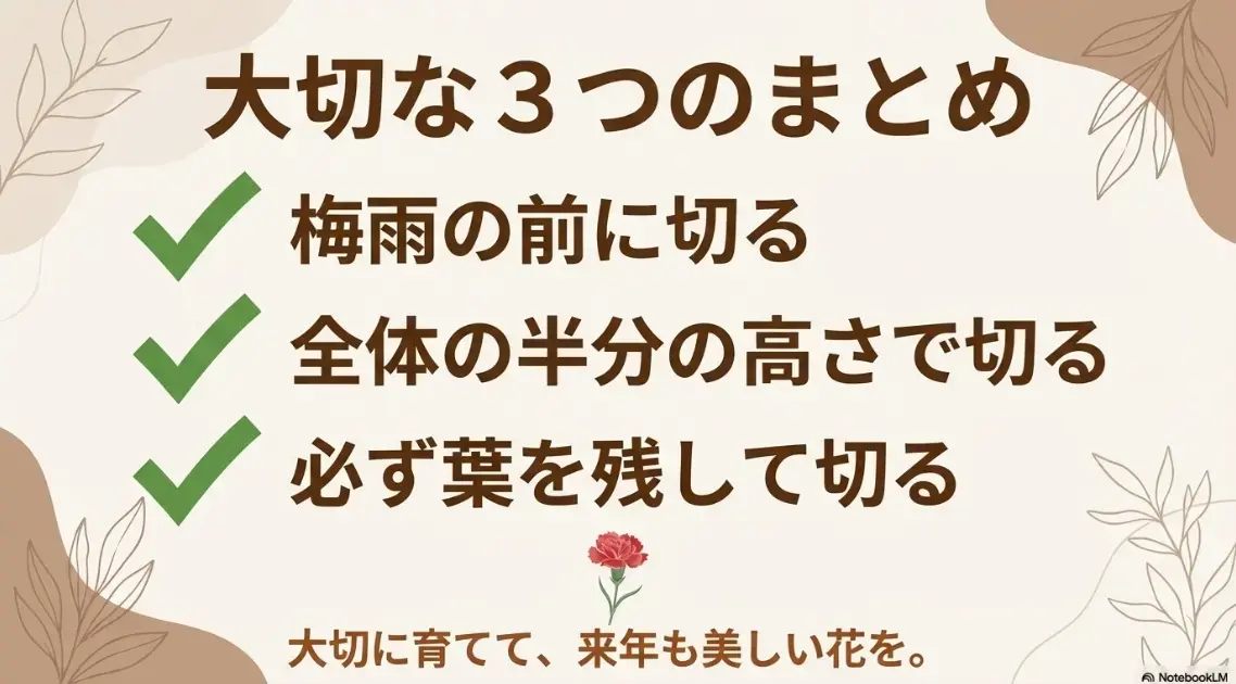 カーネーションの切り戻しと手入れに関する大切な3つのまとめ