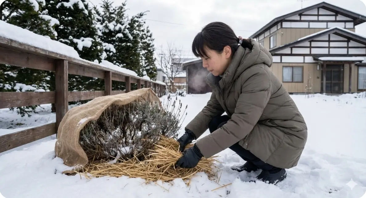 寒冷地でのラベンダーの地植えの冬越し