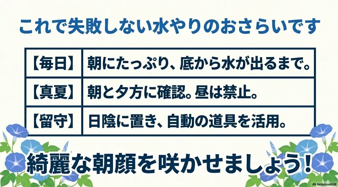 これで失敗しない朝顔の水やりのおさらい
