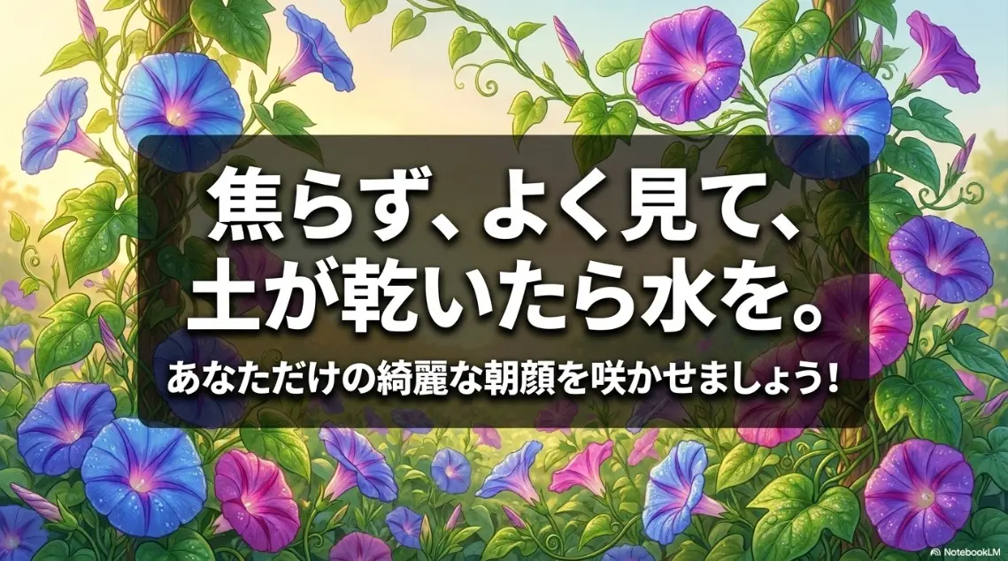 焦らずよく見て綺麗な朝顔を咲かせましょう