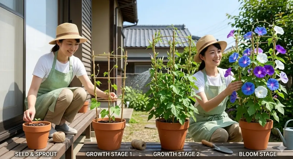 朝顔の育て方！種から開花までの管理法は？