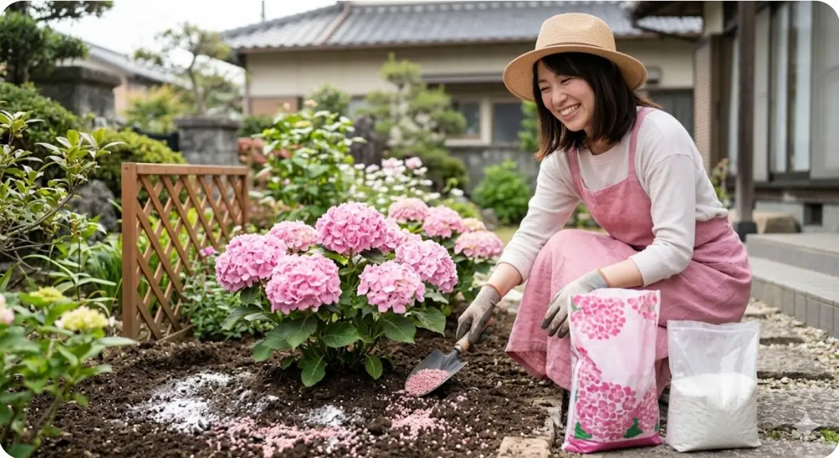 紫陽花をアルカリ性でピンク色に！失敗しない土作りと肥料のコツ
