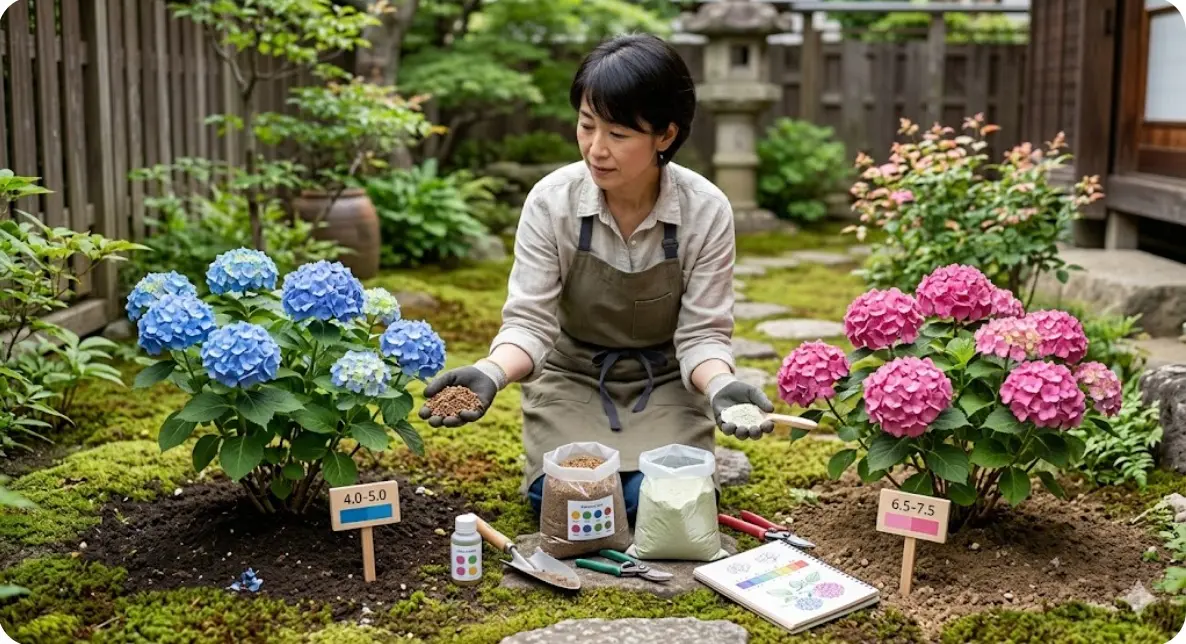 紫陽花をアルカリ性や酸性に調整する技とは？