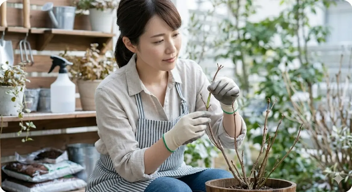 冬の休眠期に紫陽花が枯れたか判断する基準は?