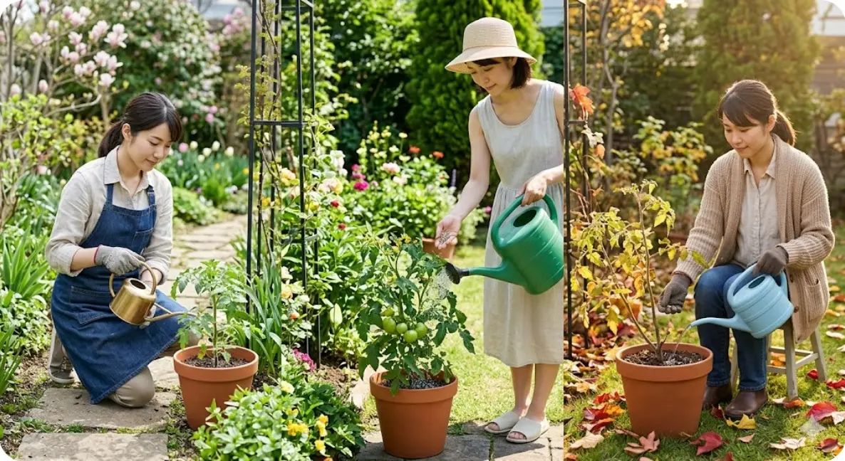 紫陽花が枯れないよう成長に合わせた水やりや肥料を施す時期は?