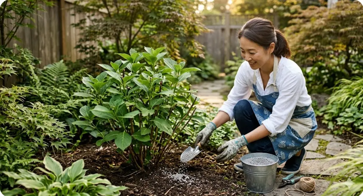 紫陽花の植え替えで肥料を与えるタイミングは？