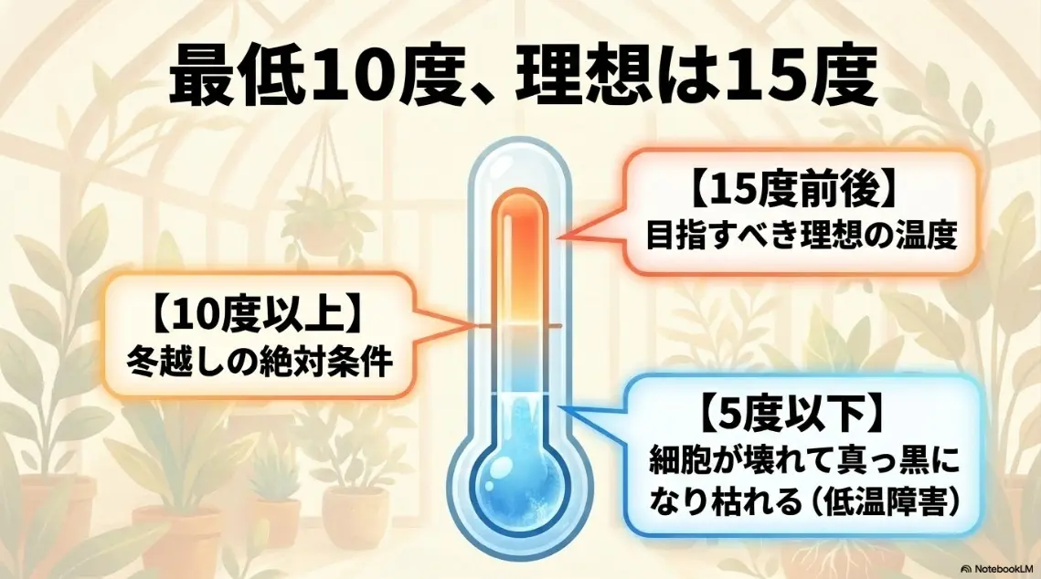 バジルの冬越しに必要な最低温度と理想の温度