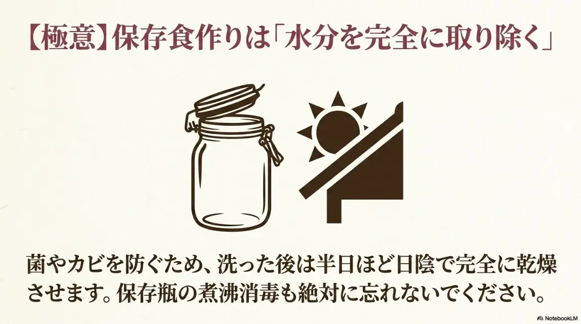 バジルの保存食を作る際はカビを防ぐために水分を完全に取り除くことが極意