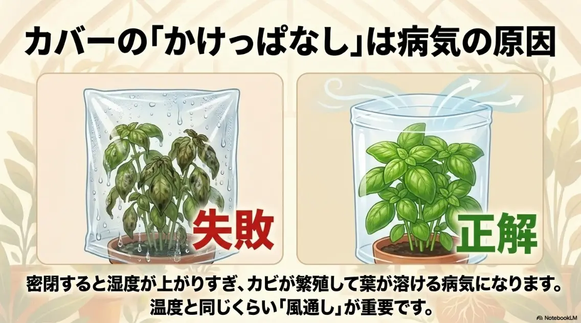 ビニールカバーのかけっぱなしによる失敗と換気の正解