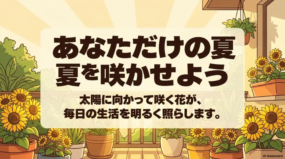 太陽に向かって明るく咲く複数のミニひまわりの花