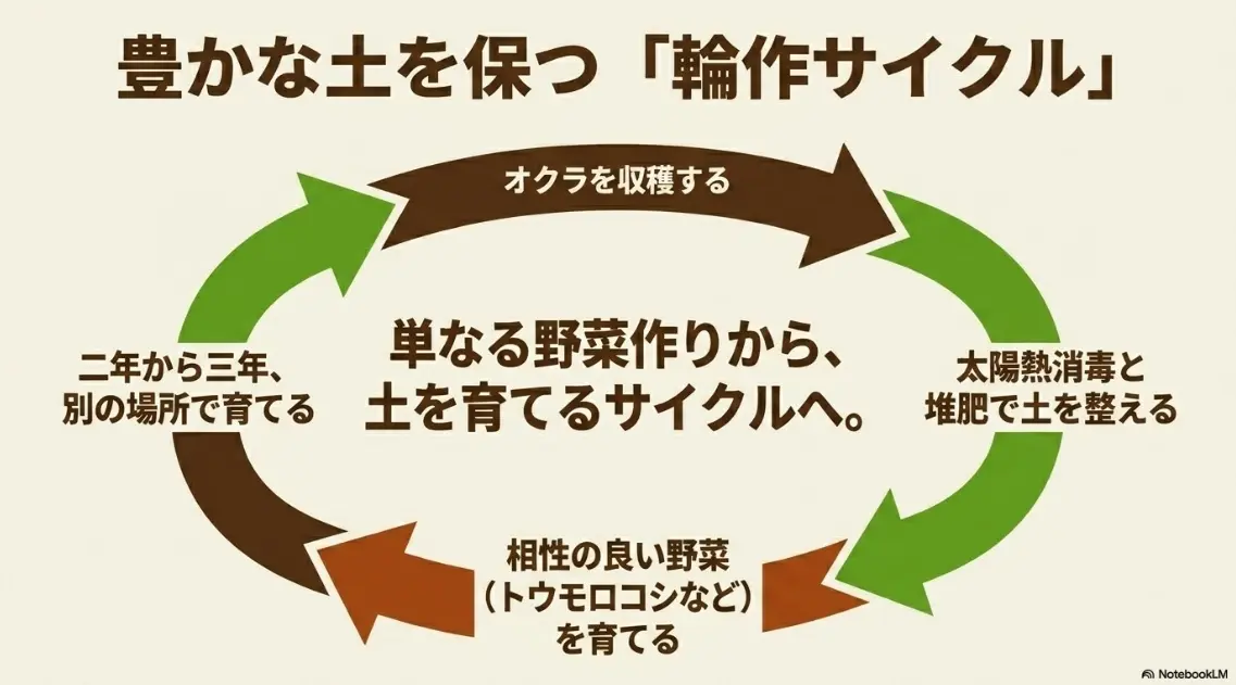 豊かな土を保つための輪作サイクル