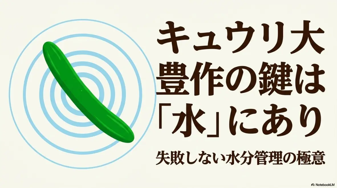キュウリ大豊作の鍵は水にあり 失敗しない水分管理の極意