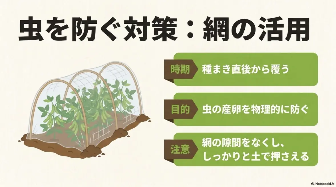 枝豆の虫を防ぐ防虫ネットの張り方と活用法