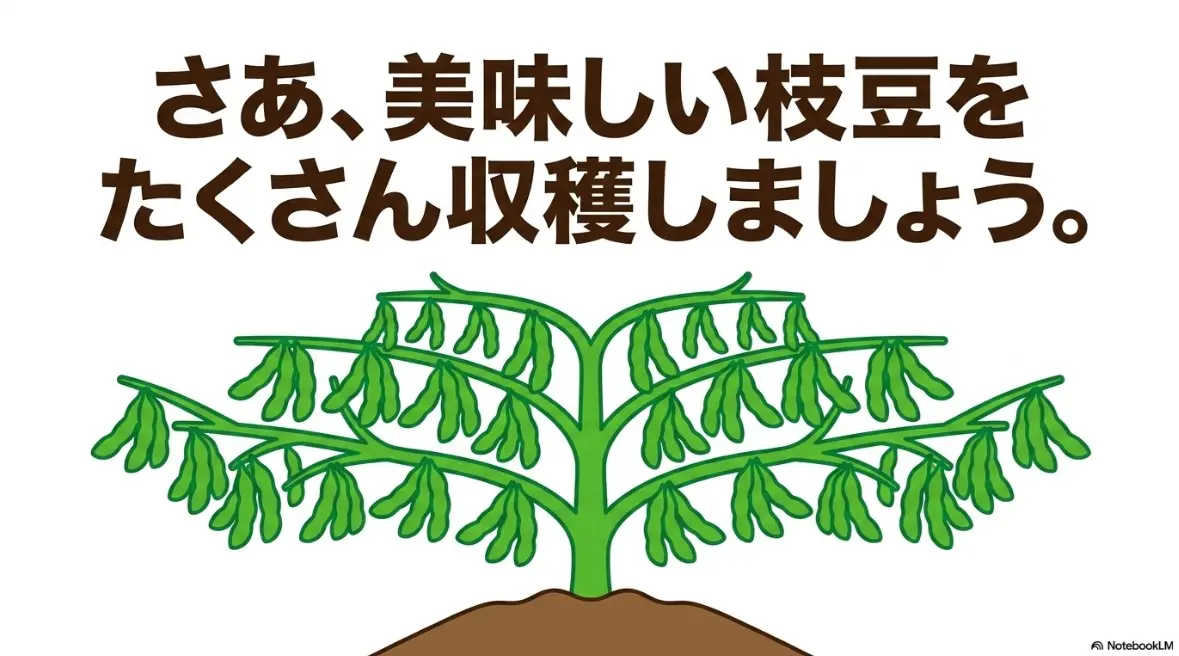さあ、美味しい枝豆をたくさん収穫しましょう