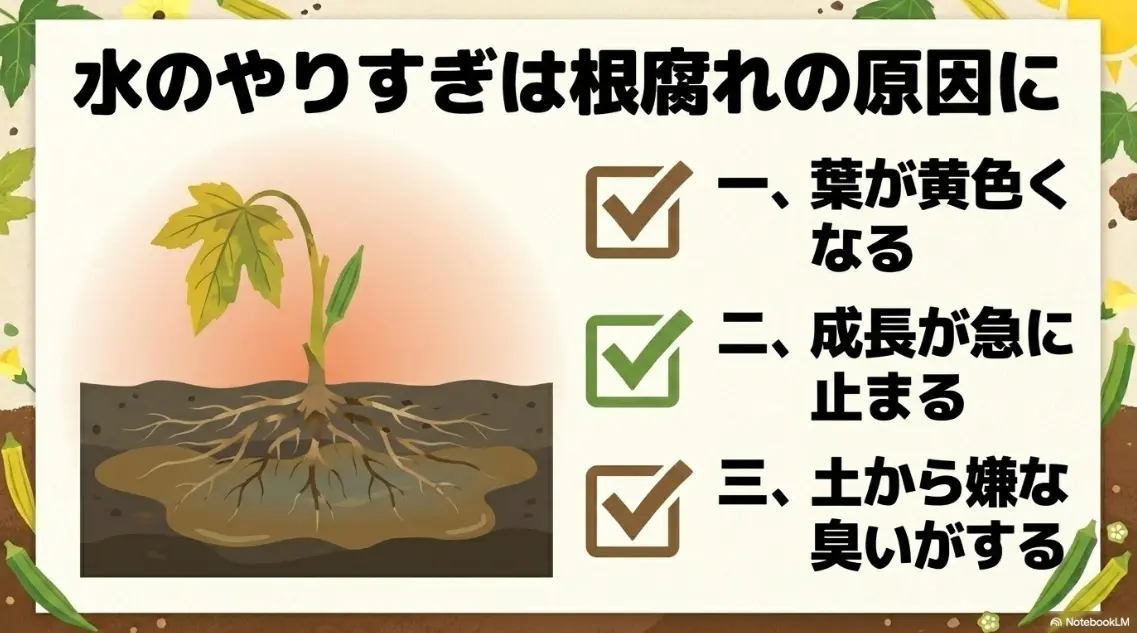 オクラの根腐れを疑う3つの初期症状