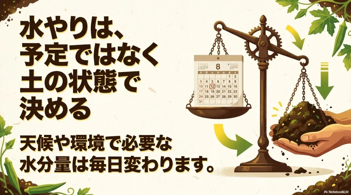オクラの水やりは予定ではなく土の状態で決める