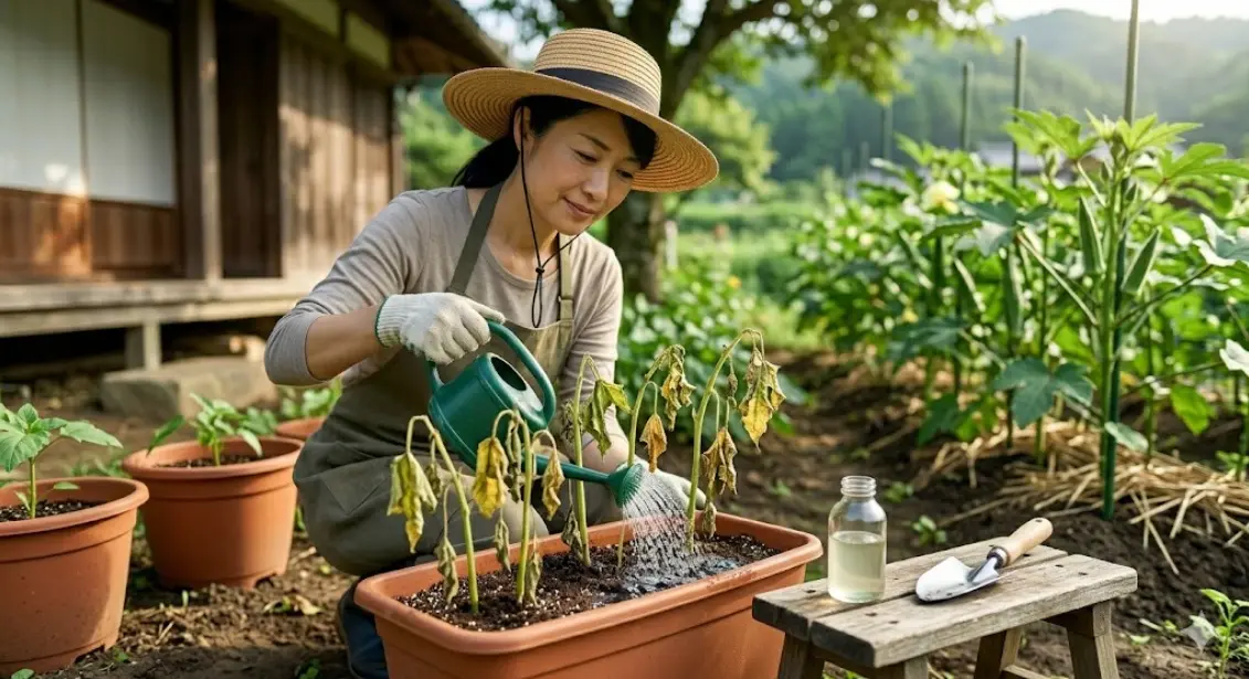 オクラがしおれた場合の水やりによる復活とケア方法