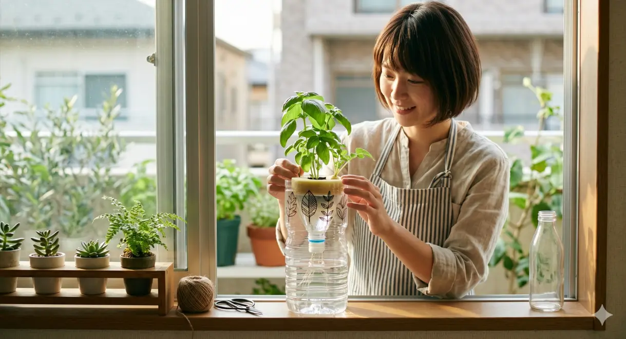 ペットボトルで作る自作の水耕栽培容器