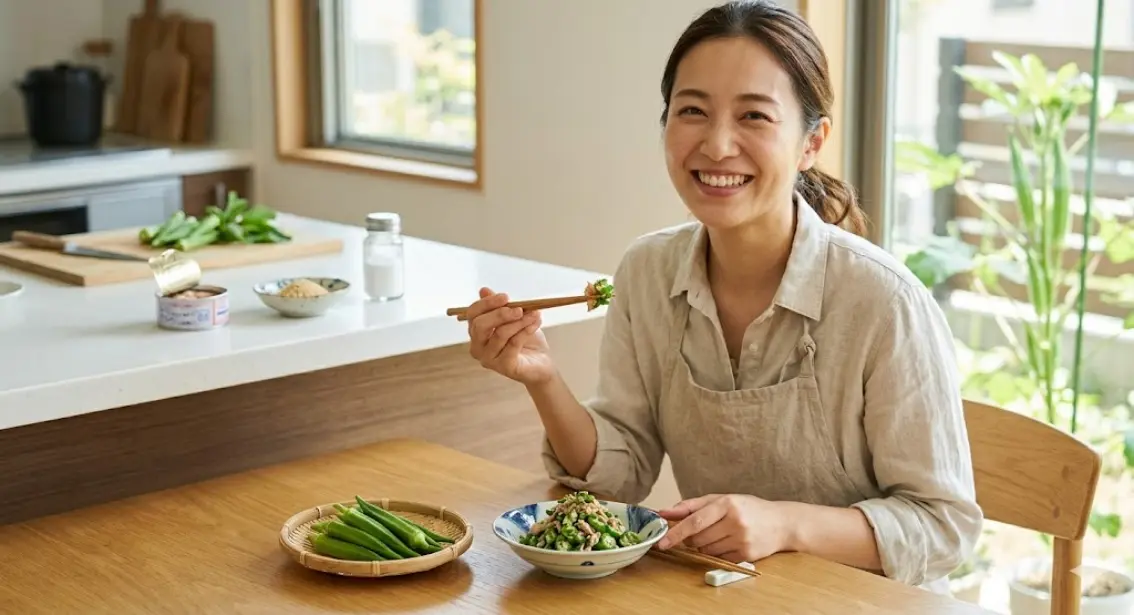 簡単で美味しいオクラの間引き菜のレシピ