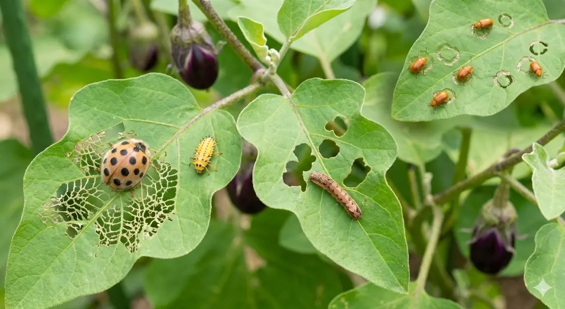 ナスの葉っぱを食べる虫の代表例とその特徴