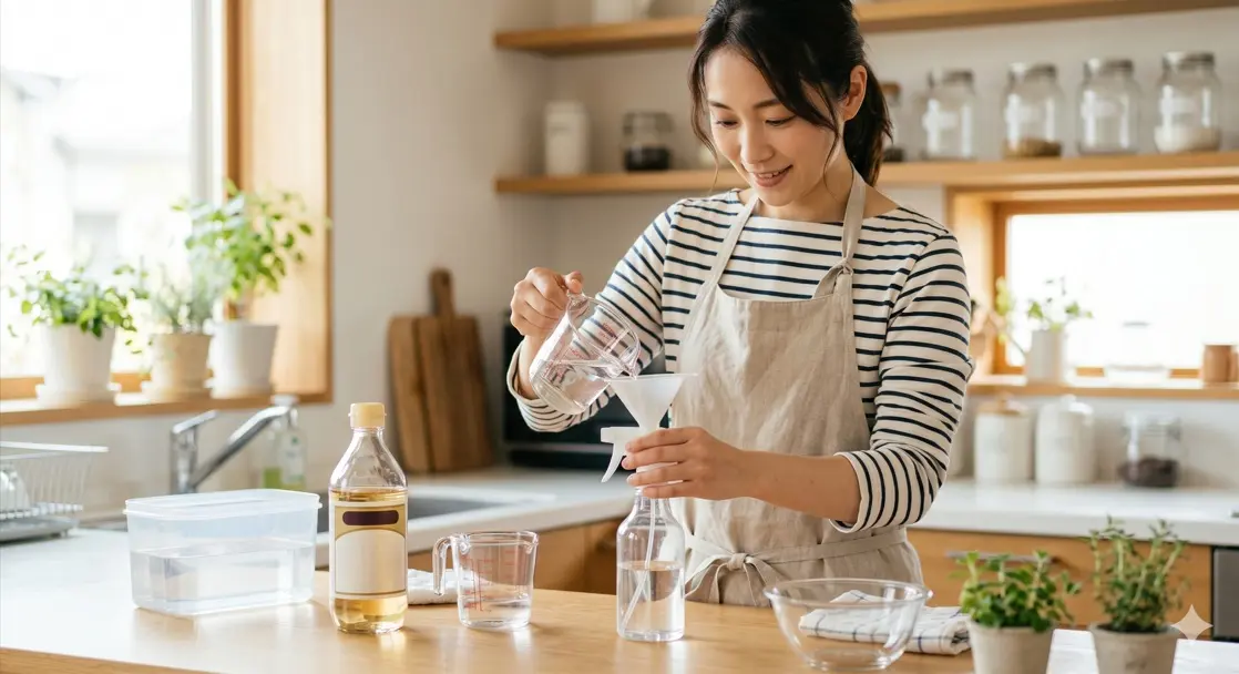 自宅にある食酢で作るお酢スプレーの作り方
