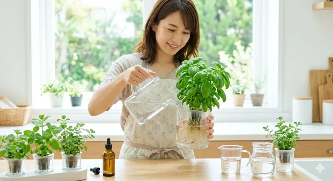 水耕栽培での上手なバジルの水替えのコツとは？
