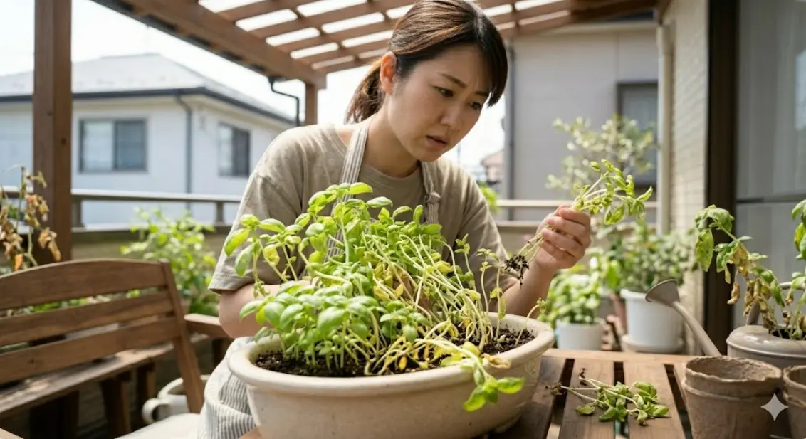 バジルを間引きしないとどうなる？