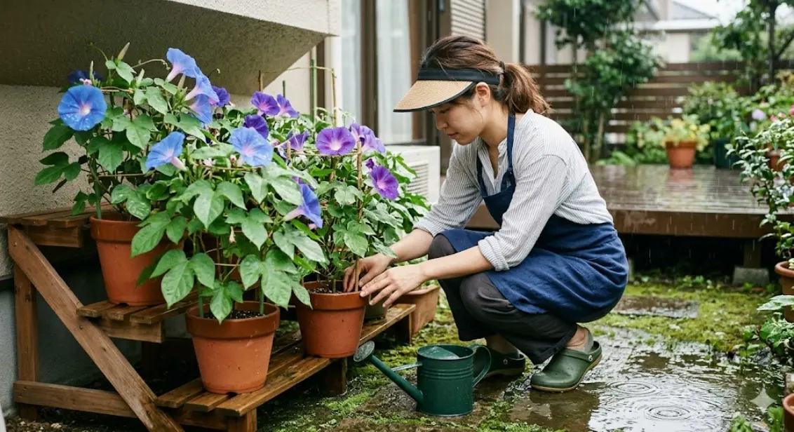 雨の日のアサガオの水やりで注意すべき点は？