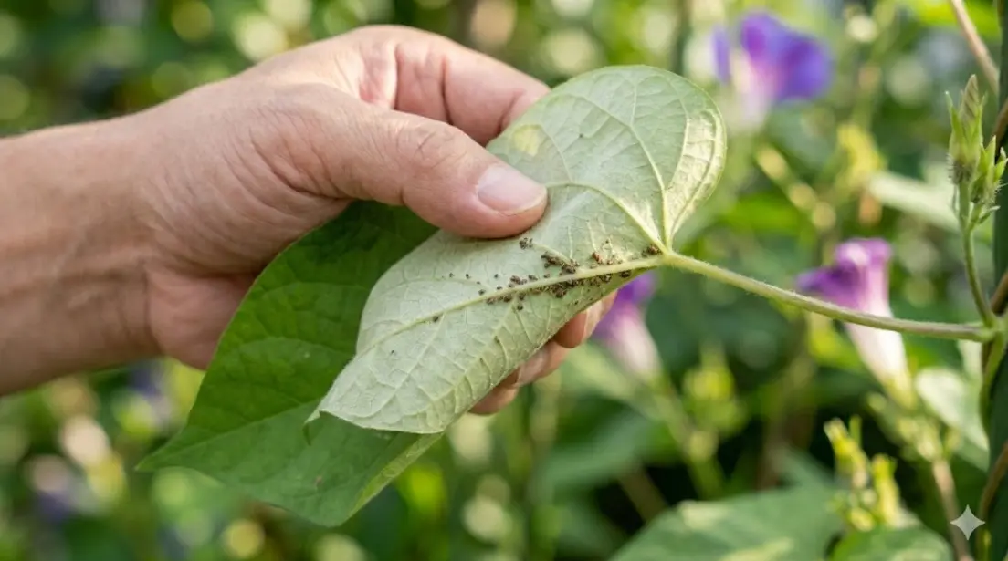 朝顔につく茶色の虫の正体は？
