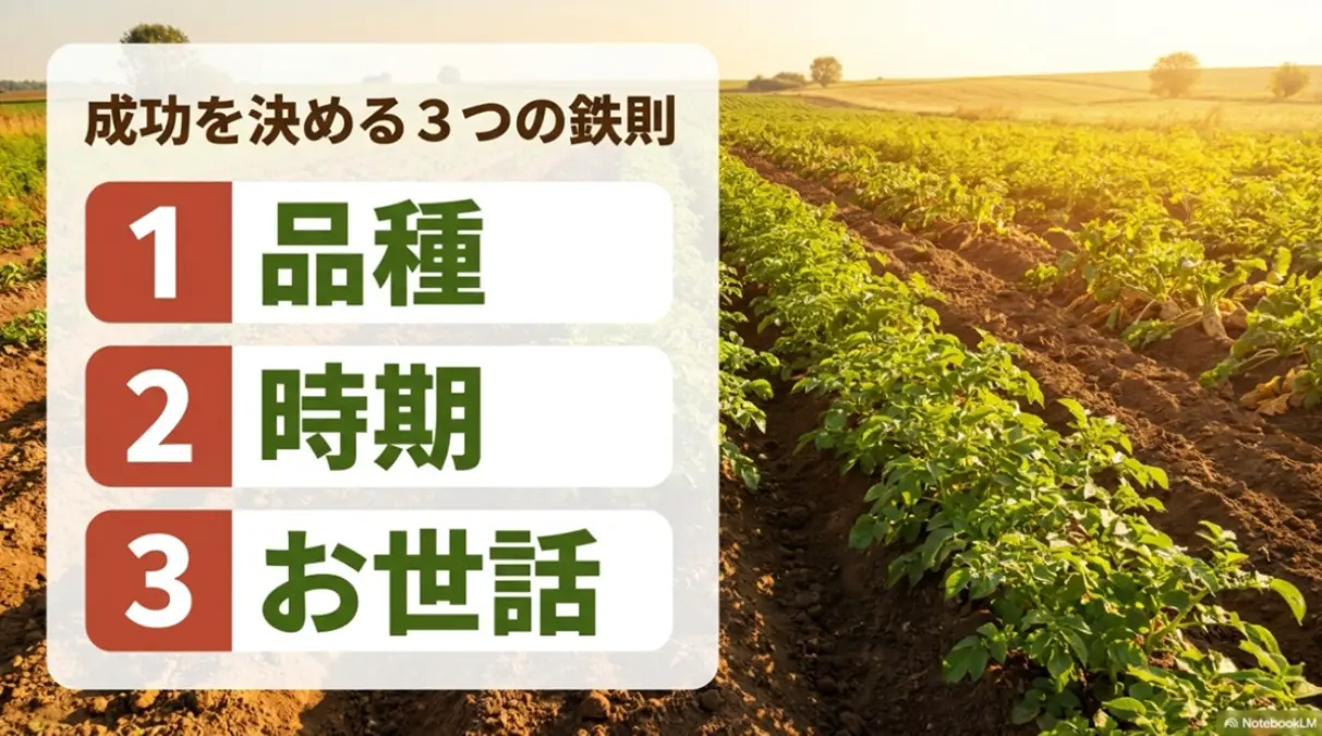 秋ジャガイモ栽培成功を決める3つの鉄則（品種、時期、お世話）