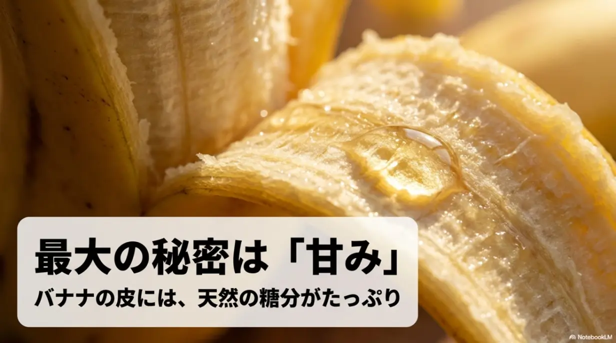 バナナの皮には天然の糖分がたっぷり含まれている