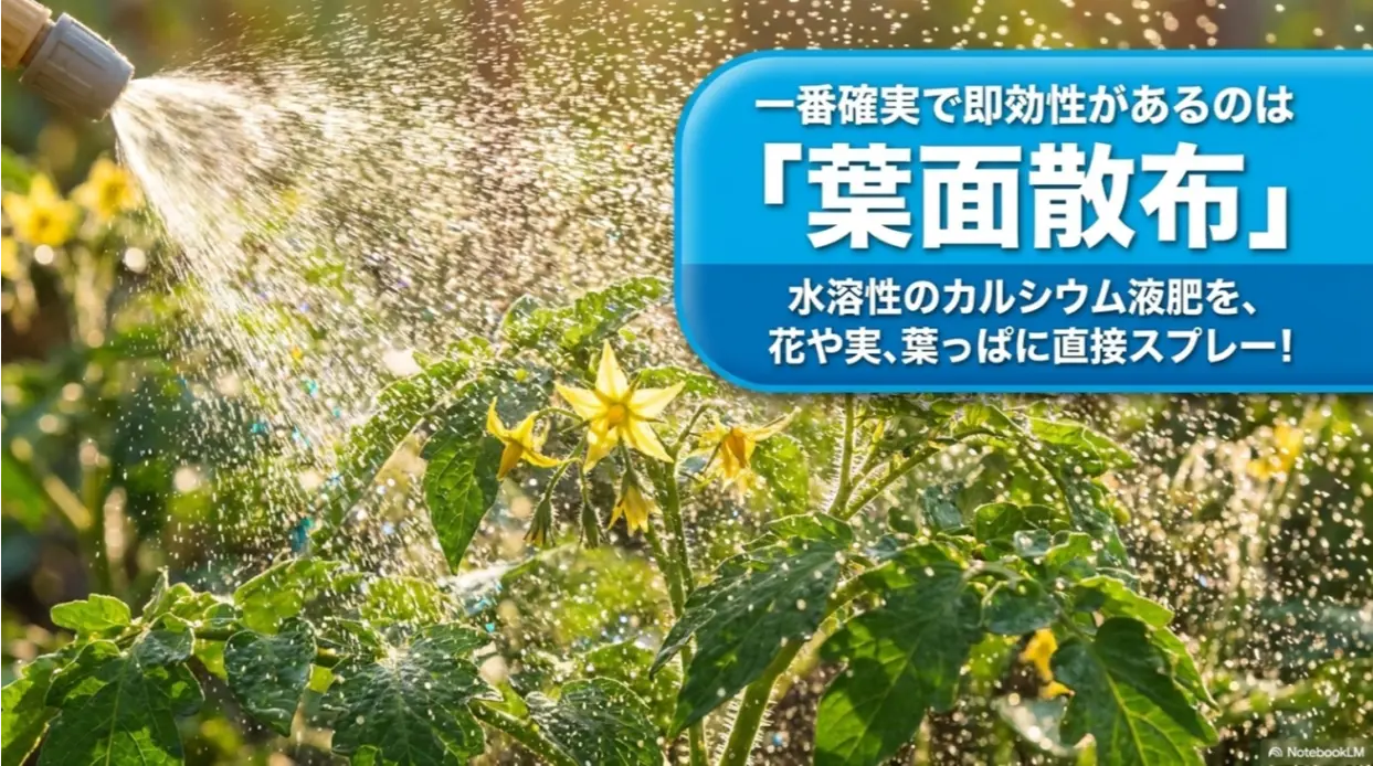 尻腐れ病に一番確実で即効性があるのは水溶性カルシウム液肥の葉面散布
