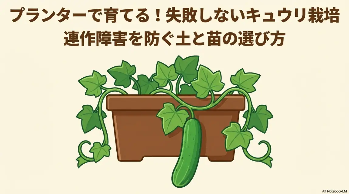 プランターで育てる失敗しないキュウリ栽培。連作障害を防ぐ土と苗の選び方