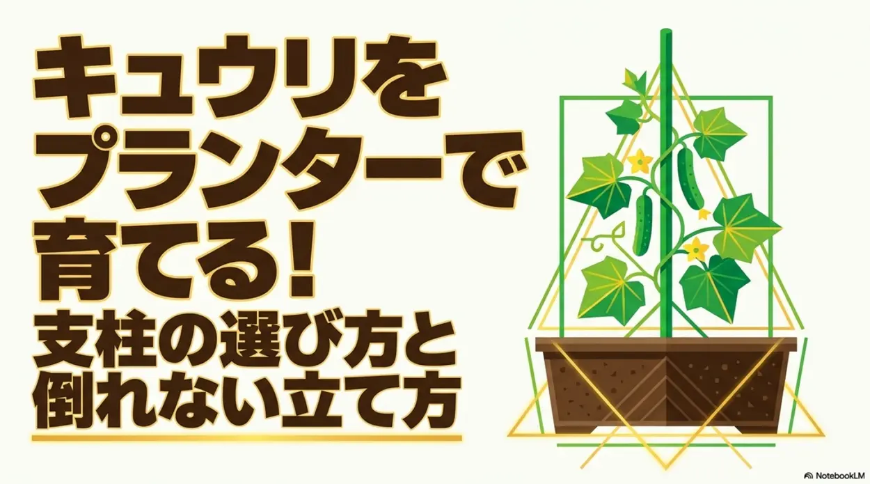 キュウリをプランターで育てる！支柱の選び方と倒れない立て方