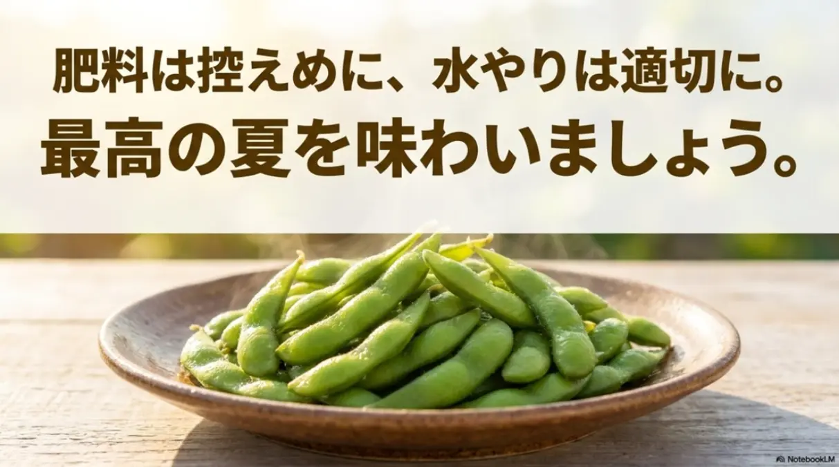 肥料は控えめに水やりは適切に行い最高の夏を味わいましょうというまとめのスライド