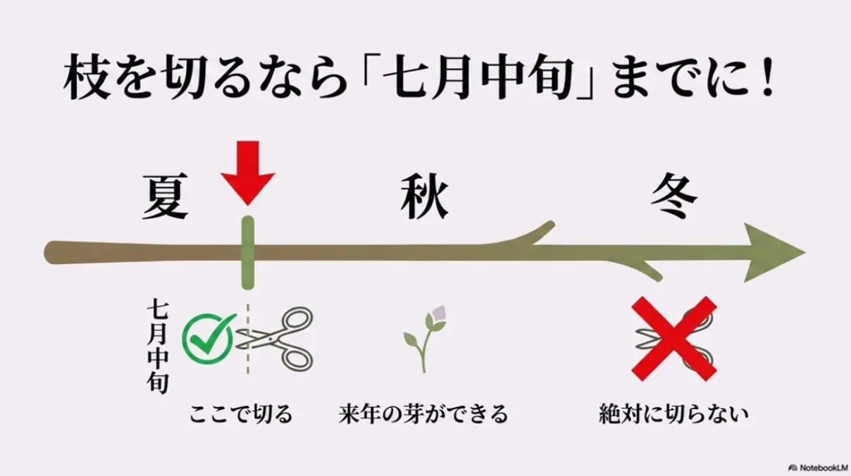 枝を切るなら七月中旬までに!秋や冬には絶対に切らない