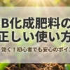 IB化成肥料の正しい使い方 長く効く！初心者でも安心のポイント