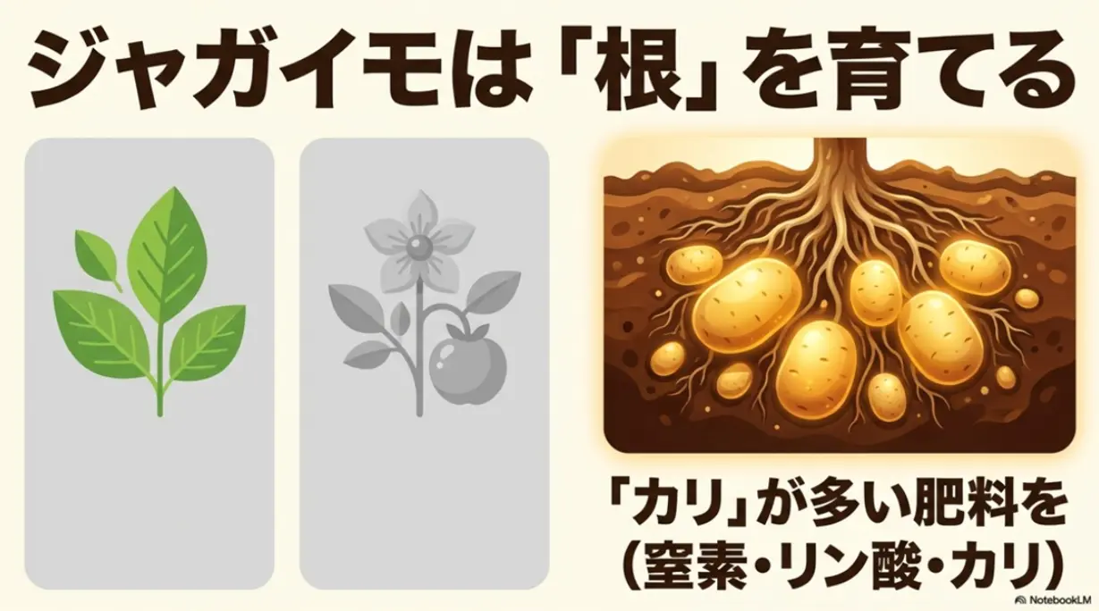 ジャガイモ栽培に重要な肥料の三要素（窒素・リン酸・カリ）とカリウムの役割