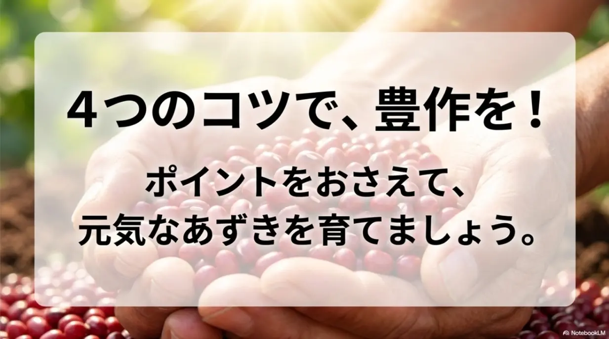 4つのコツをおさえて元気なあずきを育てるポイントまとめ