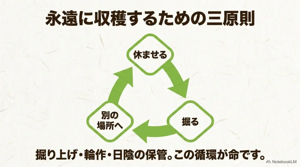 わけぎを永遠に収穫するための三原則:掘り上げ・輪作・日陰の保管